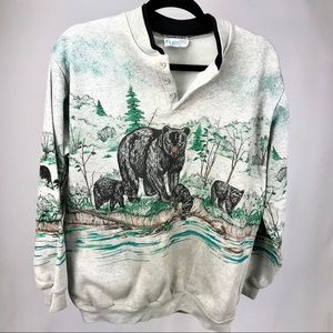 Vintage Sweatshirt Wilderness Bears with POCKETS!